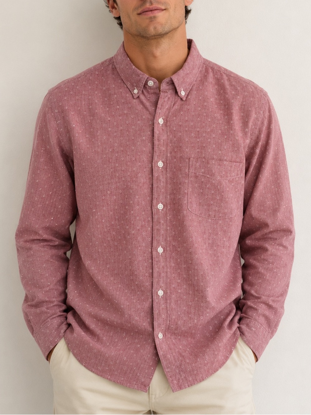 J. Crew Oxford Slim Red Stitched Long Sleeve Button Down Medium